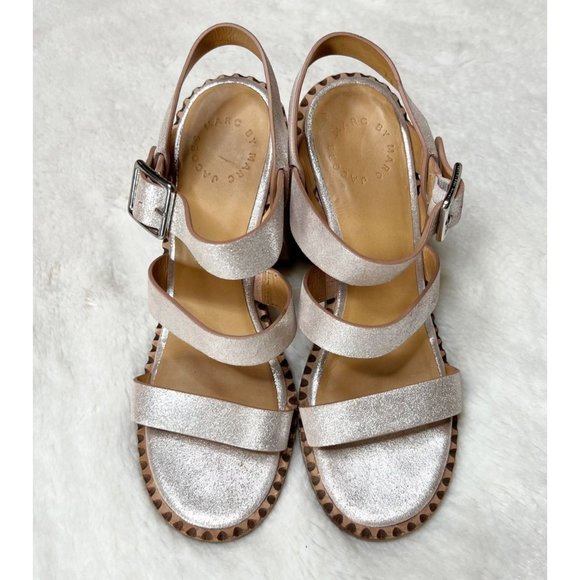 Marc by Marc Jacobs Mix It Up Metallic Crosta Sandals Women's Size 37.5 (7.5) - Picture 2 of 12